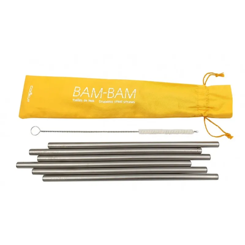 Edelstahl-Trinkhalme „BAM BAM“ 6er-Set von Cookut – Produktansicht 1
