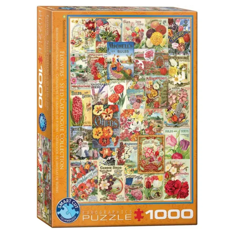 „Flower Seed Catalog Covers“ Puzzle – 1.000 Teile • Eurographics Puzzle