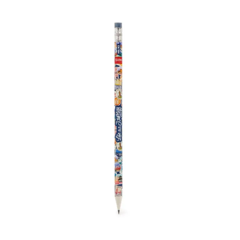 Bleistift mit Radiergummi „Travel Stickers“ • LEGAMI MILANO