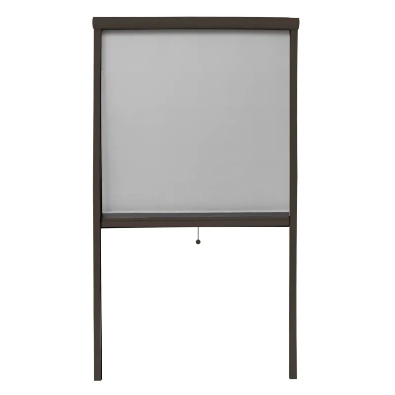 Ein grauer Sichtschutz mit einem stabilen Rahmen, der auf einem Tisch steht.