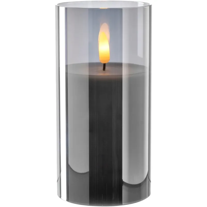 LED-Kerze Silber PALAZZO 15x8 cm von LEONARDO