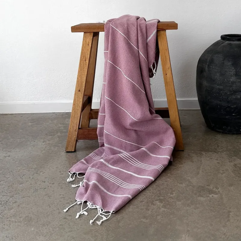 LEY! Plaid / Hamamtuch „Aubergine“