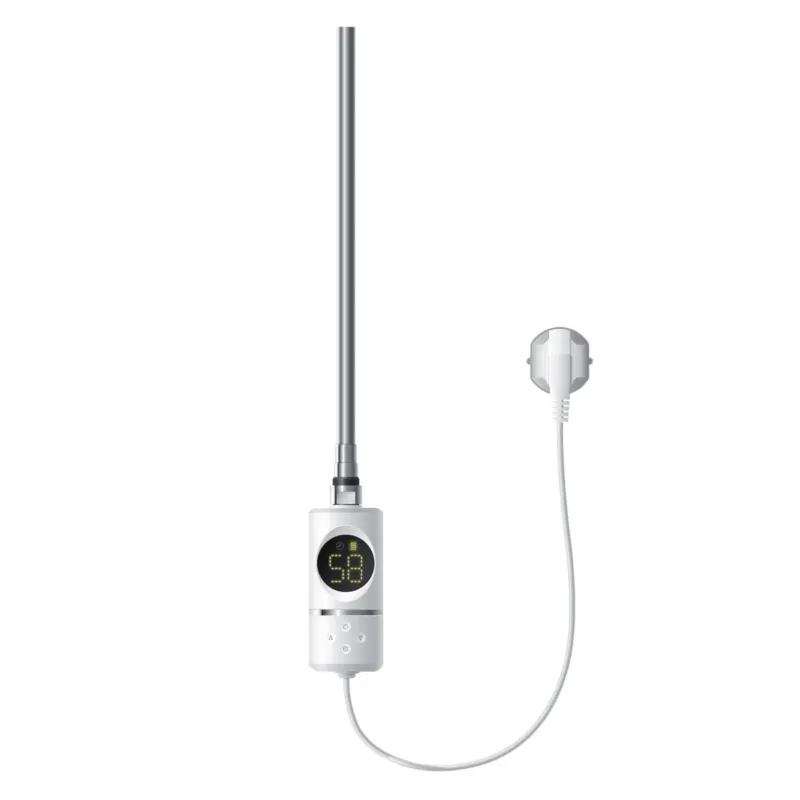Ein Heizgerät mit digitalem Display und Kabel.