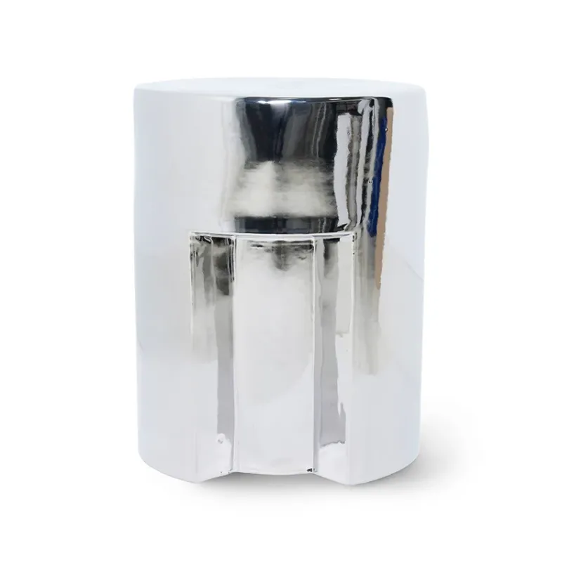 HKliving Stoneware Chrome Beistelltisch – Stoneware, Ø 35 cm