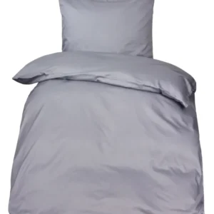 Premium Mako Satin Bettwäsche Kissenbezüge uni MOON 100% Baumwolle grau - individuell zusammenstellbar