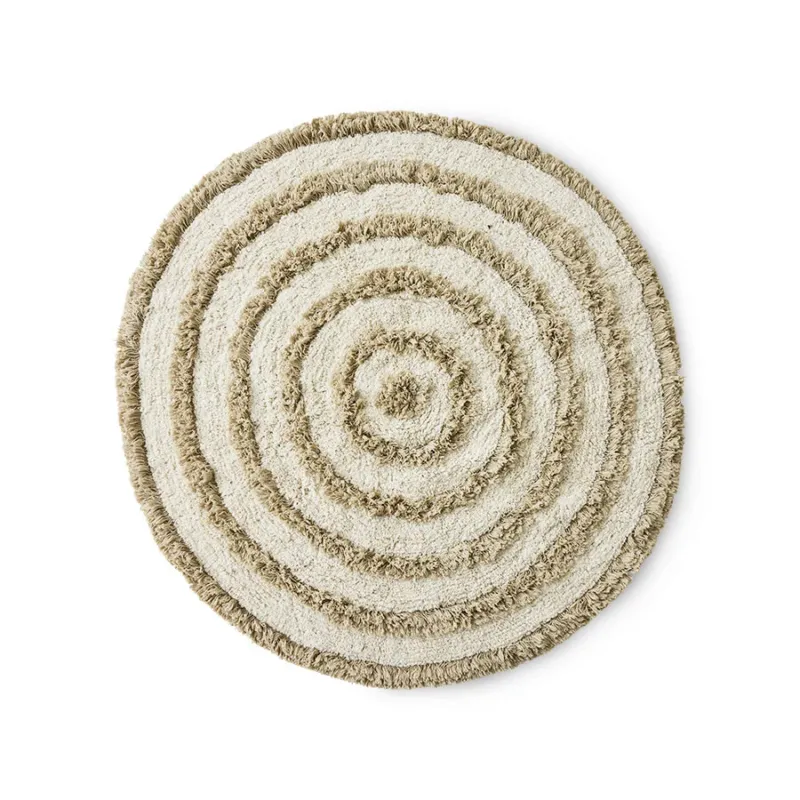 HKliving Round Badematte – Baumwolle rund, Ø 120 cm