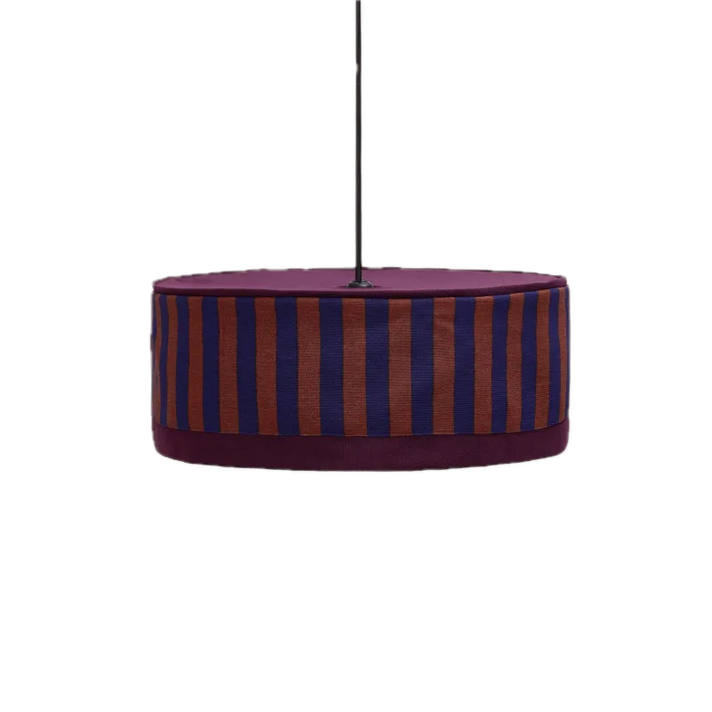 Abat-jour pour suspension en coton bio bordeaux et bleu foncé 50 cm Paul - Nobodinoz - The Cool Republic