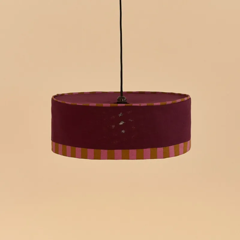 Abat-jour pour suspension en coton bio rouge et bleu 50 cm Paul - Nobodinoz - The Cool Republic