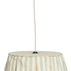 Abat-jour pour suspension en voile de coton bio à rayures bleu turquoise 40 cm Vibes - Nobodinoz - The Cool Republic