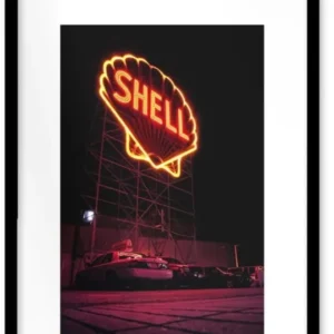 Affiche Shell encadrée Moebe noir A3 - Le Renard - The Cool Republic