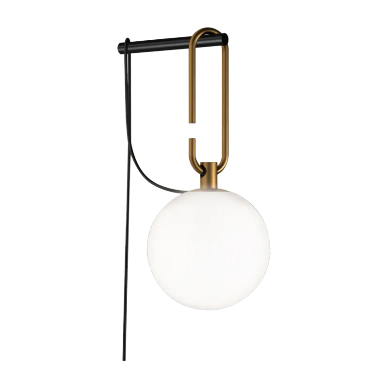 Applique avec prise en laiton Nh wall - Artemide - The Cool Republic