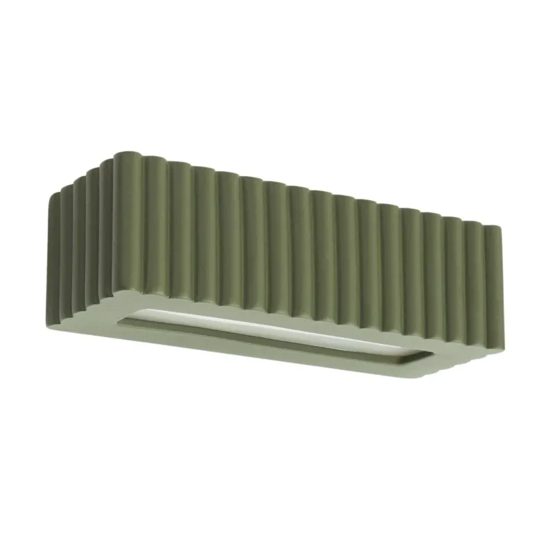 Applique en céramique vert olive 34x12x10cm Rigata - Sollux - The Cool Republic