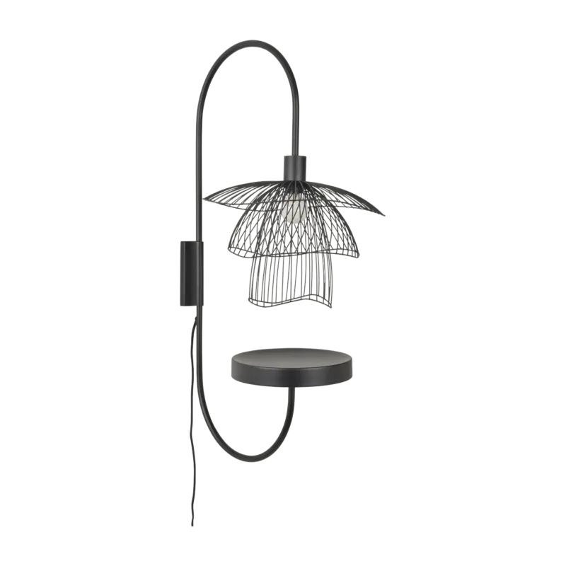 Applique en métal noire avec tablette XS Papillon - Forestier - The Cool Republic