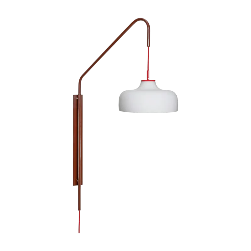 Applique en verre pendante rouge et marron - Hübsch - The Cool Republic