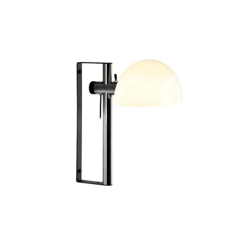 Applique murale en acier chromé marron et plastique blanc 41,8cmx 50,6cm Lauro - Marset - The Cool Republic