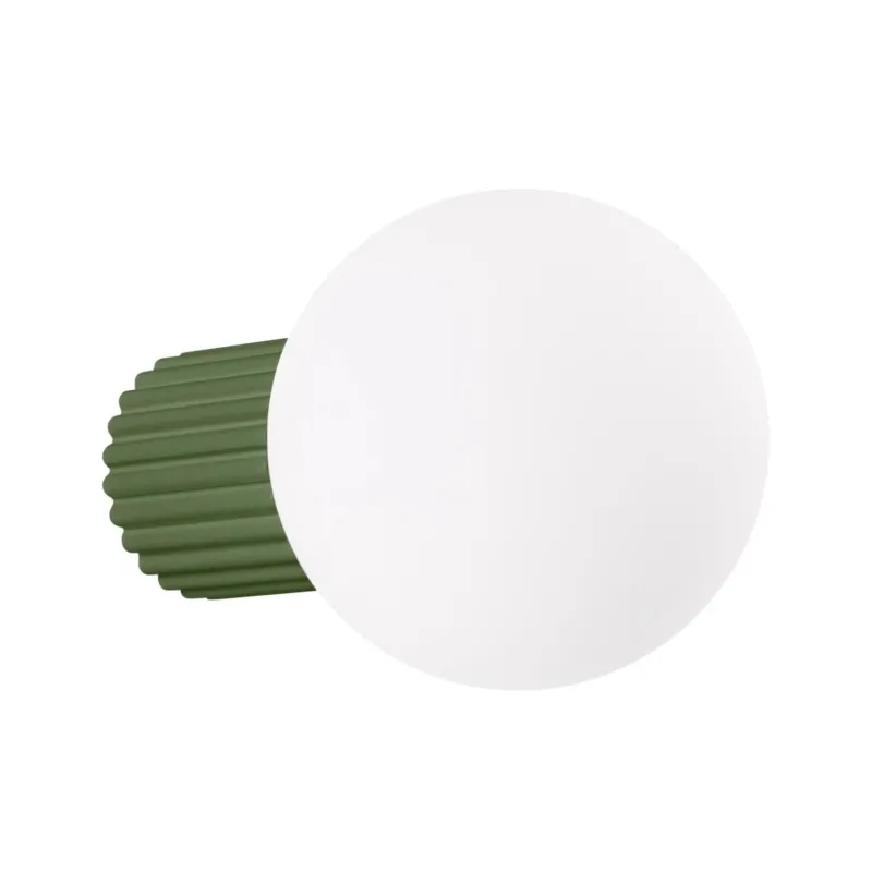 Applique murale en aluminium et verre vert olive 12x17x12cm Halo - Sollux - The Cool Republic