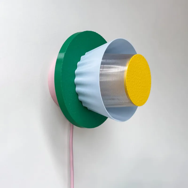Applique murale en plastique recyclé pastel jaune 20cm Mina - WARREN ET LAETICIA - The Cool Republic