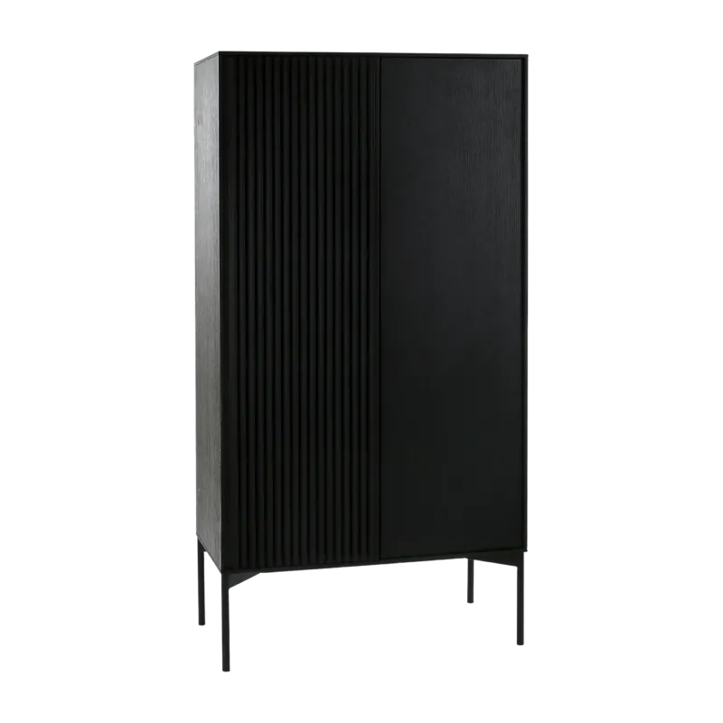 Armoire 2 portes en chêne et métal noir Pudong - Pomax - The Cool Republic