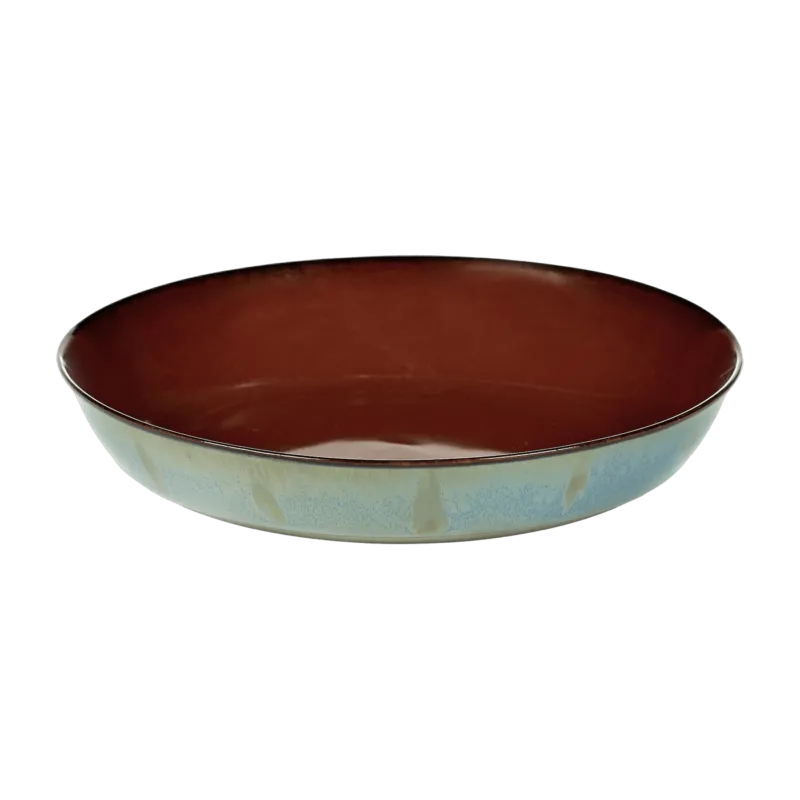 Assiette creuse en grès bleue irisée et rouille brillante 18 cm - Serax - The Cool Republic