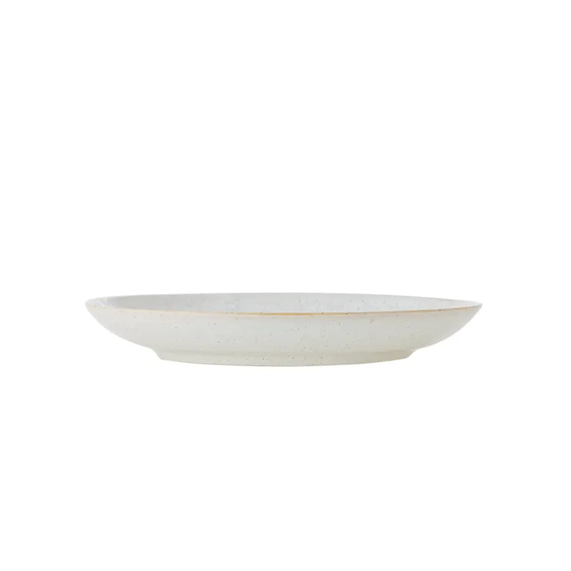 Assiette en grès blanc D22xH3 cm Addison - Bloomingville - The Cool Republic