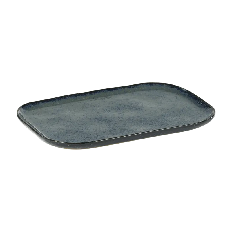 Assiette rectangulaire 23 x 15 cm bleu gris Merci N°2 - Serax - The Cool Republic