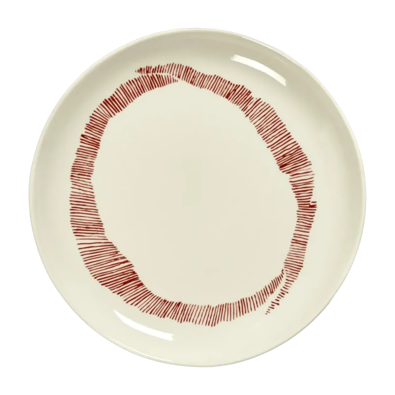 Assiette S blanc avec motif rouge Feast - Serax - The Cool Republic