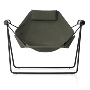 Balancelle en inox noir et tissu vert 95x110x78cm Hamaka - Airborne - The Cool Republic