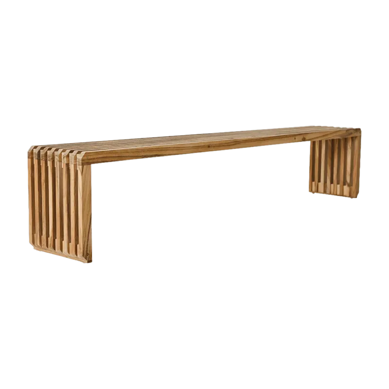 Banc à lattes en bois de teck recyclé 180x27 Cm - HKLIVING - The Cool Republic