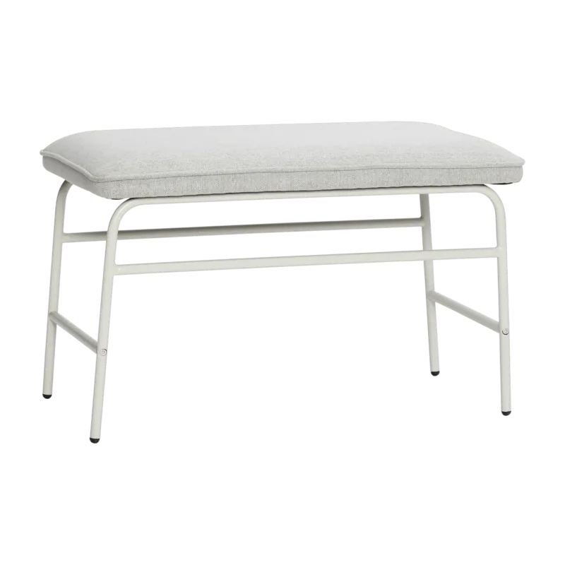 Banc avec pieds en acier couleur gris Mist - Hübsch - The Cool Republic