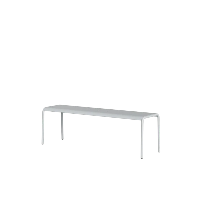 Banc de jardin en acier thermolaqué inoxydable gris craie 140x42x45cm Panorama - TIPTOE - The Cool Republic