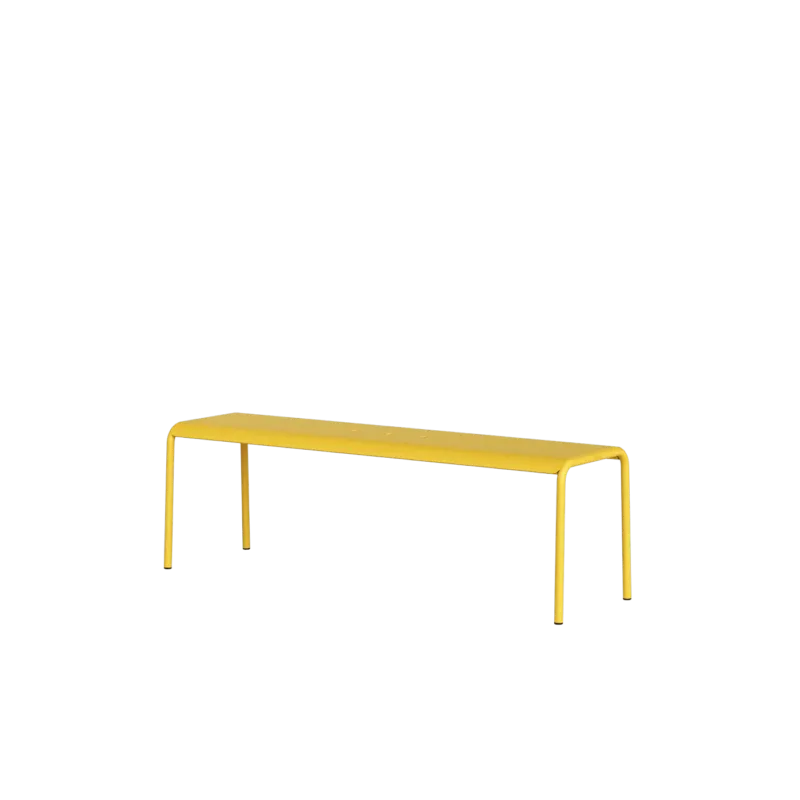 Banc de jardin en acier thermolaqué inoxydable jaune 140x42x45cm Panorama - TIPTOE - The Cool Republic