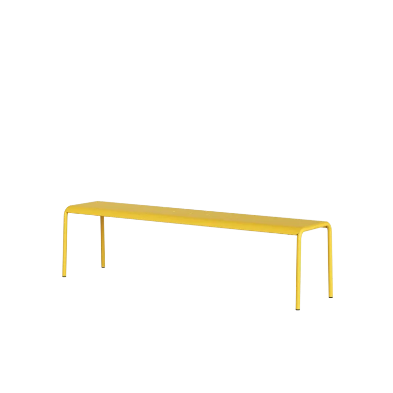 Banc de jardin en acier thermolaqué inoxydable jaune 170x42x45cm Panorama - TIPTOE - The Cool Republic
