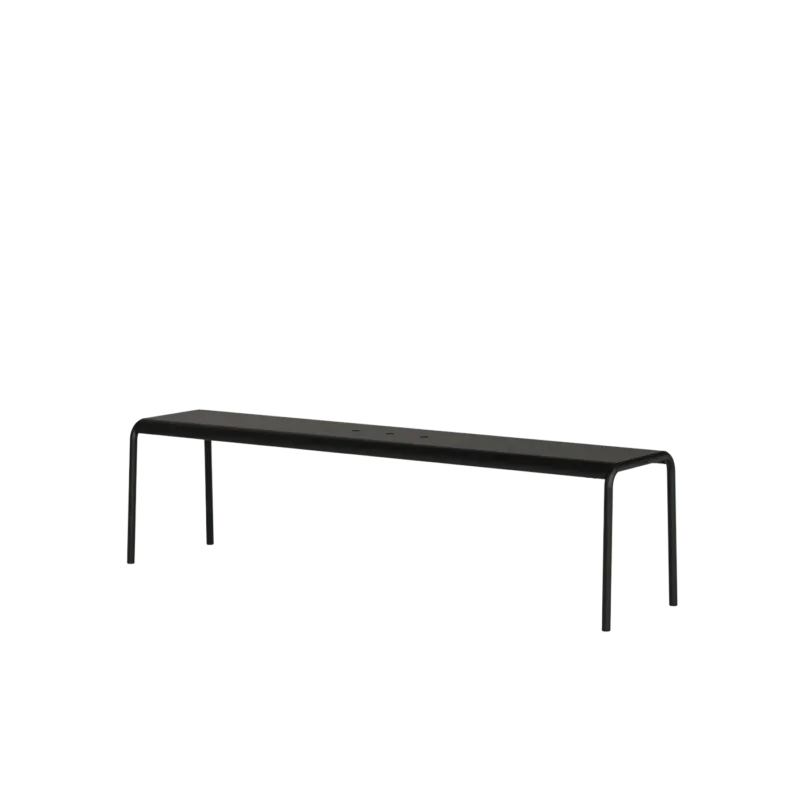 Banc de jardin en acier thermolaqué inoxydable noir 170x42x45cm Panorama - TIPTOE - The Cool Republic