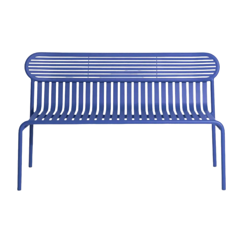 Banc de jardin en aluminium bleu Week-End - Petite Friture - The Cool Republic
