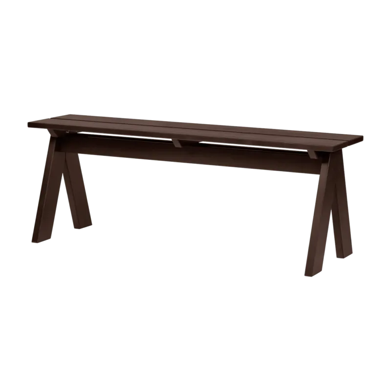 Banc de jardin en bois de pin massif brun cacao 120x40x44cm Navo - noo.ma - The Cool Republic