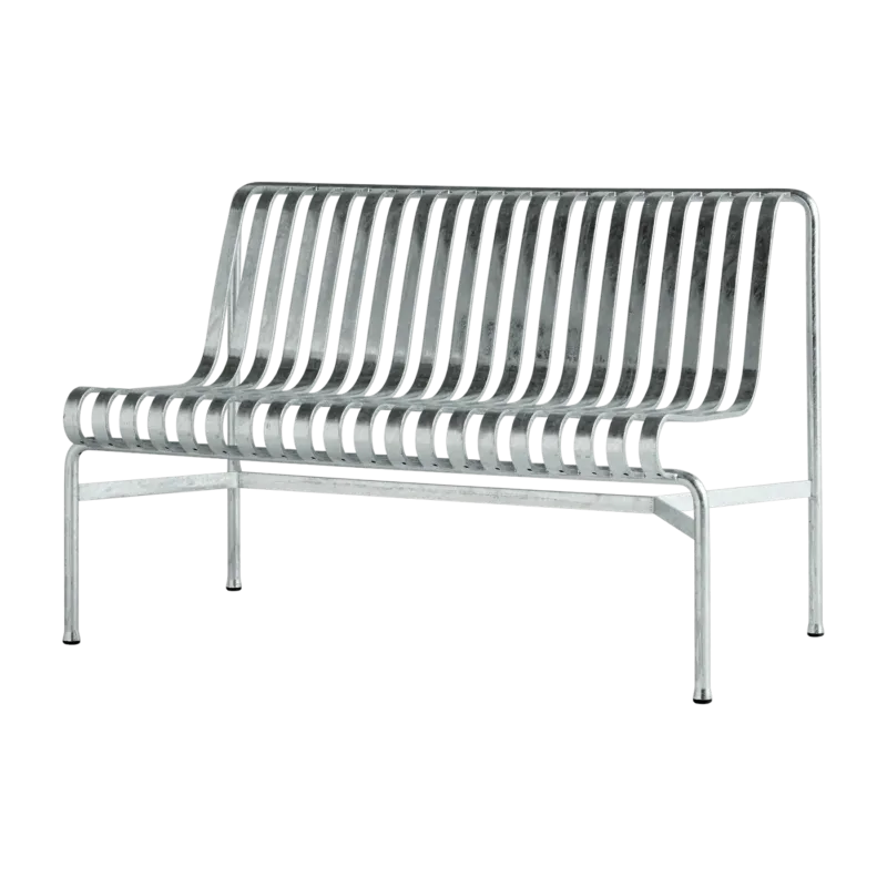 Banc de jardin sans accoudoirs en métal gris galvanisé Palissade - HAY - The Cool Republic