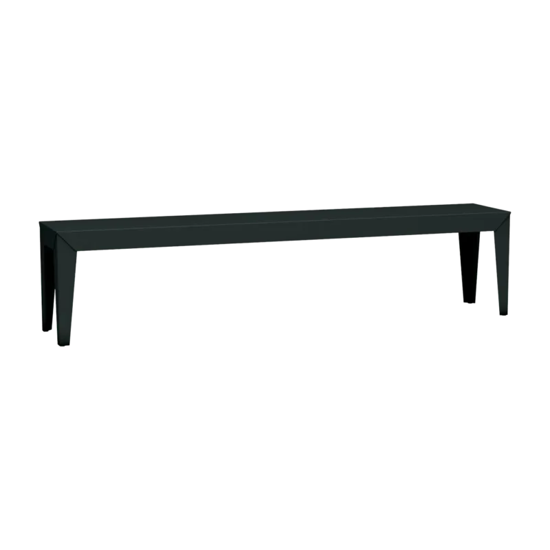 Banc en acier mat anthracite 195 cm Zef - Matière Grise - The Cool Republic
