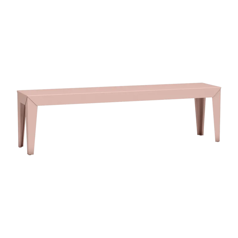 Banc en acier mat baby pink 160 cm Zef - Matière Grise - The Cool Republic