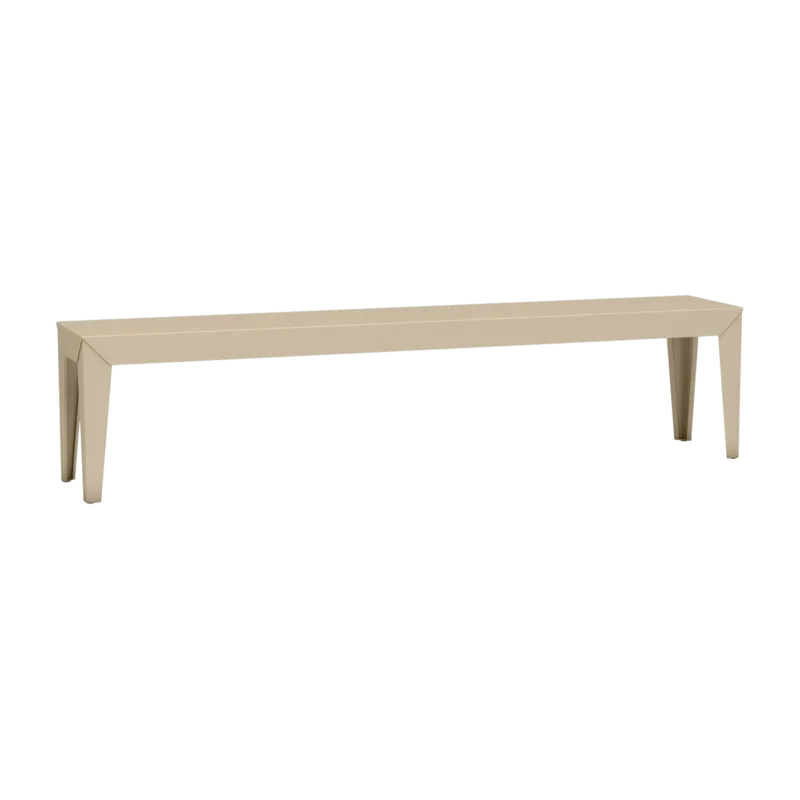 Banc en acier mat crème 195 cm Zef - Matière Grise - The Cool Republic