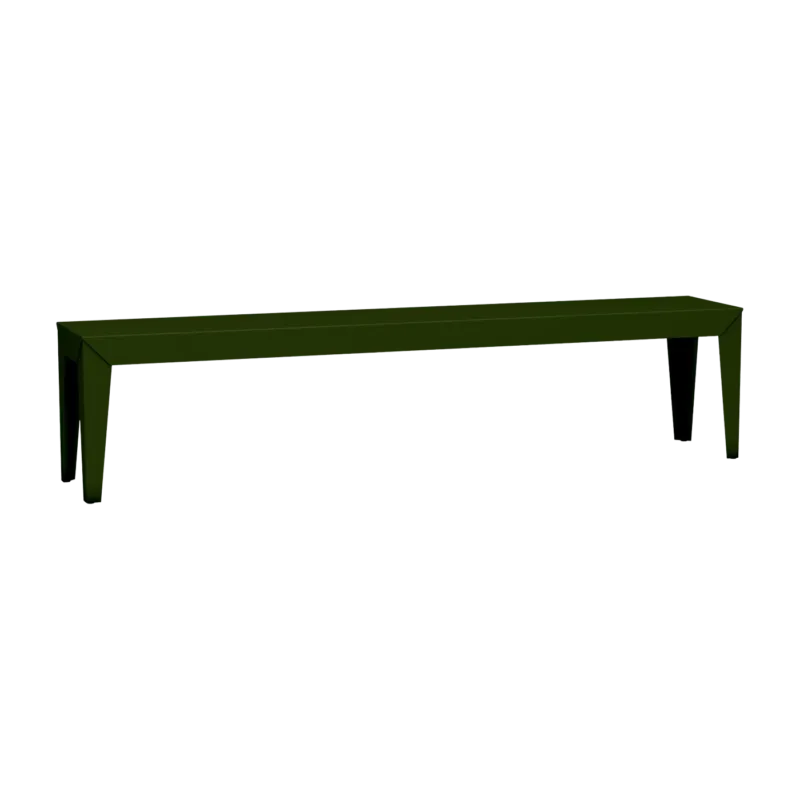 Banc en acier mat kaki 195 cm Zef - Matière Grise - The Cool Republic