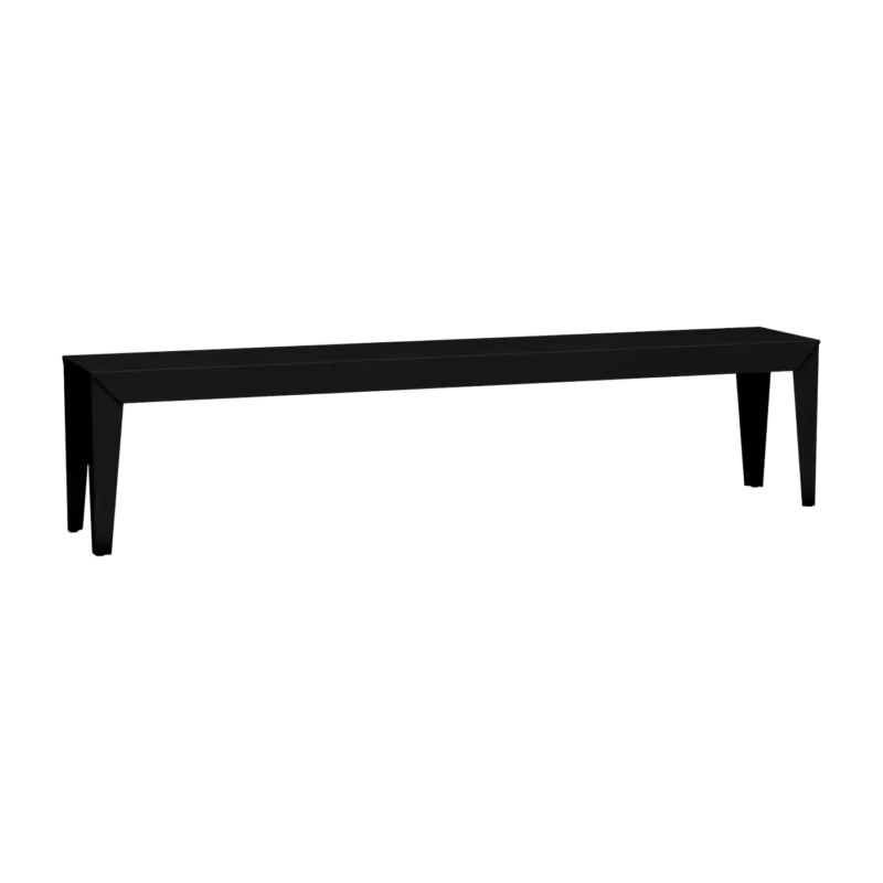 Banc en acier mat noir mat 195 cm Zef - Matière Grise - The Cool Republic