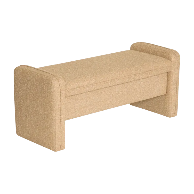 Banc en tissu beige 100x38x42cm Well - Hübsch - The Cool Republic