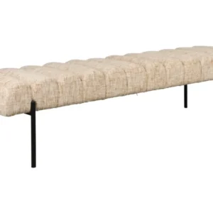 Banc en tissu beige et acier noir 180 x 41,5 x 45 cm Varen - The Cool Republic - The Cool Republic