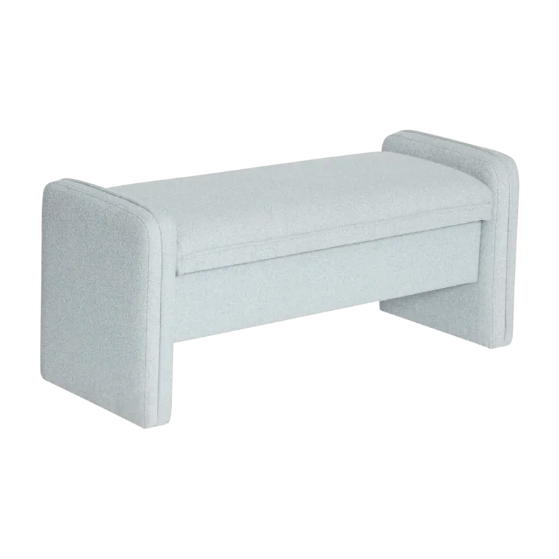 Banc en tissu bleu clair 100x38x42cm Well - Hübsch - The Cool Republic