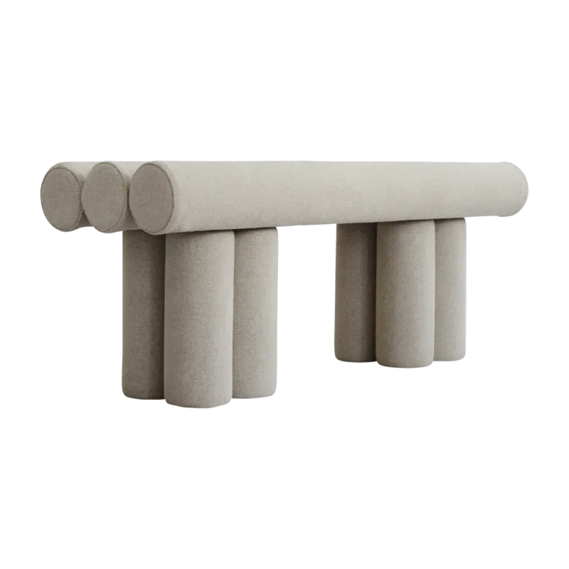 Banc en tissu lin beige 120x39x48,5cm Hiro - 101 COPENHAGEN - The Cool Republic