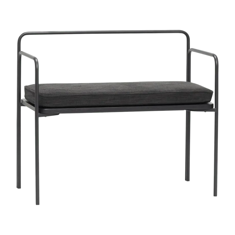 Banc en tissu noir et métal - Hübsch - The Cool Republic