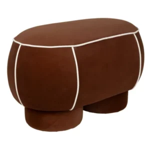 Banc ovale rétro en tissu rouge 77,5x45,5cm Luma - The Cool Republic - The Cool Republic