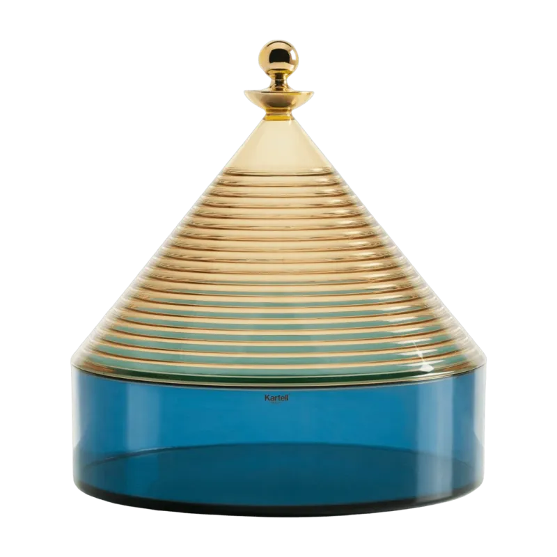 Boite de rangement bleu et jaune Trullo - Kartell - The Cool Republic