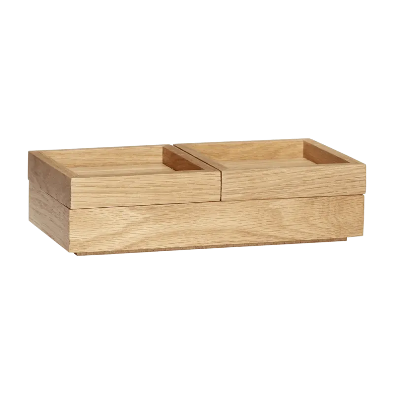 Boîte de rangement en bois de chêne Staple - Hübsch - The Cool Republic