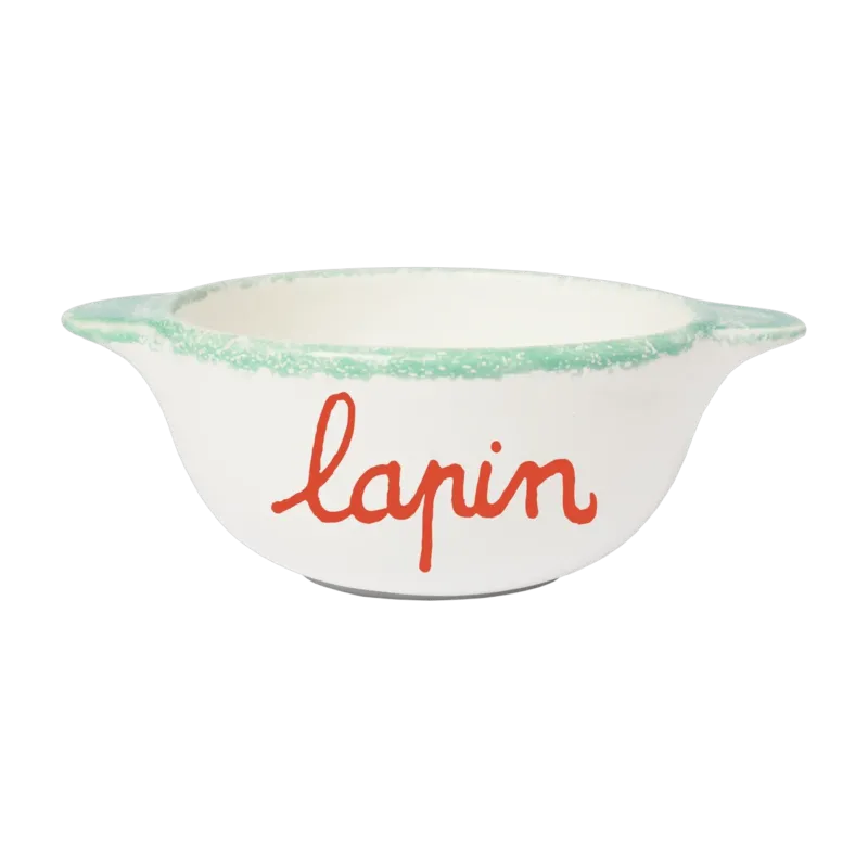 Bol breton en faïence blanche Lapin - Pied de poule - The Cool Republic